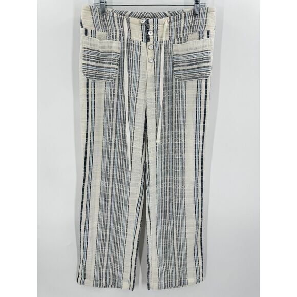 NWOT SUNDANCE Gigi Cotton Lightweight Boho Pant Size PS Petite S Blue White - Picture 2 of 7